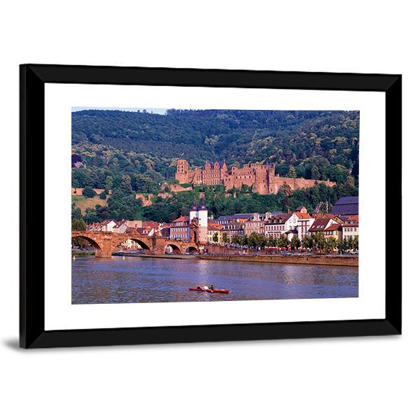 Castle In Heidelberg Canvas Wall Art-3 Horizontal-Gallery Wrap-25" x 16"-Tiaracle