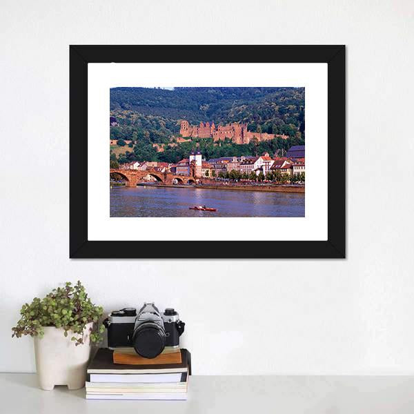 Castle In Heidelberg Canvas Wall Art-3 Horizontal-Gallery Wrap-25" x 16"-Tiaracle