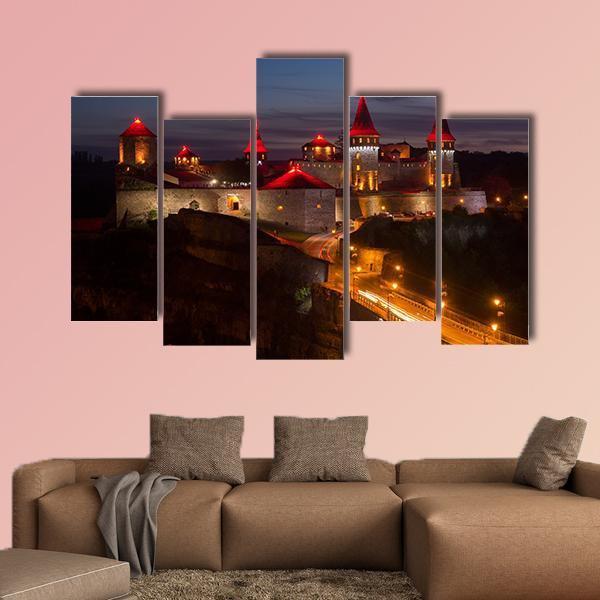 Kamyanets-Podilsky Ukraine Canvas Wall Art-5 Pop-Gallery Wrap-47" x 32"-Tiaracle