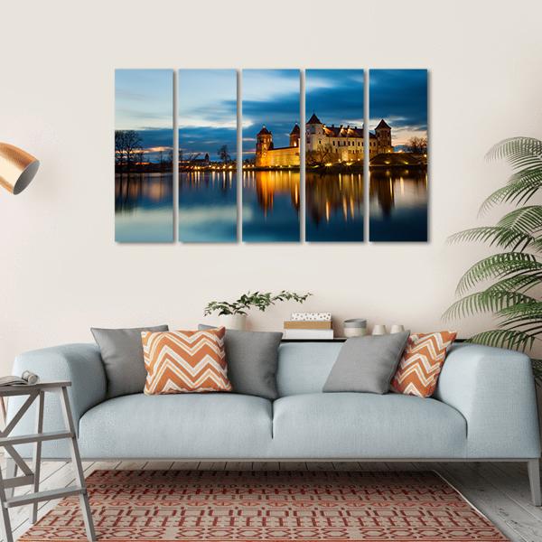 Castle In Mir Belarus Canvas Wall Art-5 Horizontal-Gallery Wrap-22" x 12"-Tiaracle