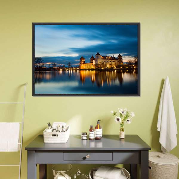 Castle In Mir Belarus Canvas Wall Art-1 Piece-Floating Frame-24" x 16"-Tiaracle
