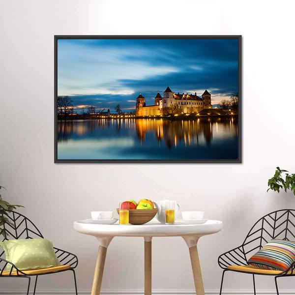 Castle In Mir Belarus Canvas Wall Art-3 Horizontal-Gallery Wrap-25" x 16"-Tiaracle