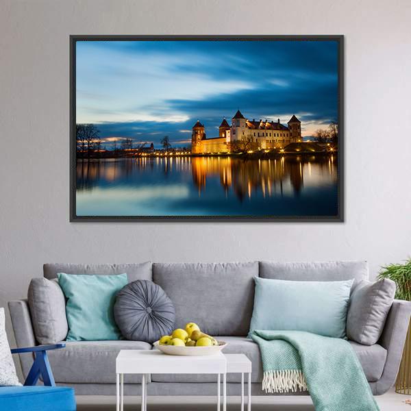 Castle In Mir Belarus Canvas Wall Art-3 Horizontal-Gallery Wrap-25" x 16"-Tiaracle