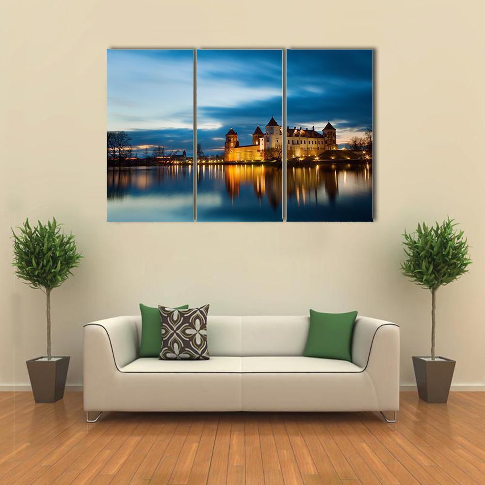 Castle In Mir Belarus Canvas Wall Art-3 Horizontal-Gallery Wrap-37" x 24"-Tiaracle