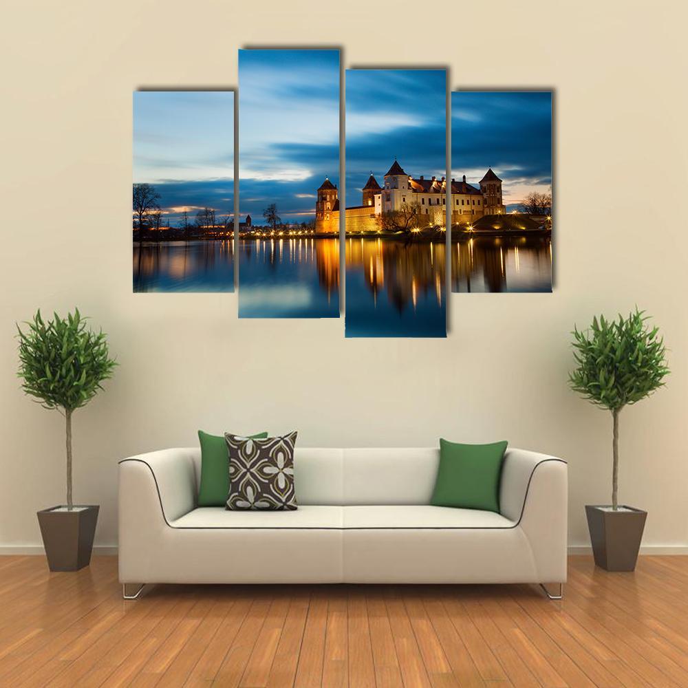 Castle In Mir Belarus Canvas Wall Art-4 Pop-Gallery Wrap-50" x 32"-Tiaracle