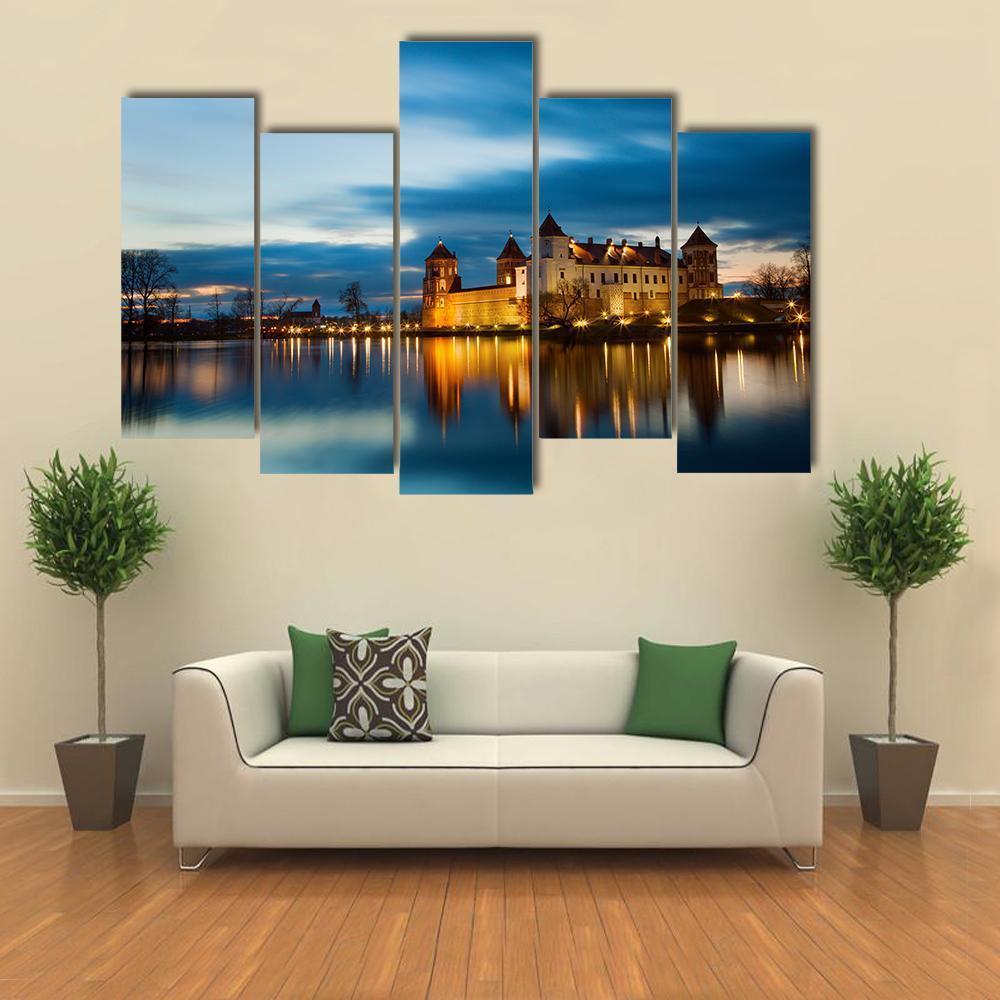 Castle In Mir Belarus Canvas Wall Art-5 Pop-Gallery Wrap-47" x 32"-Tiaracle