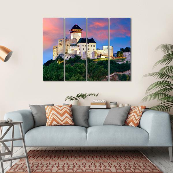 Castle In Trencin Canvas Wall Art-1 Piece-Gallery Wrap-36" x 24"-Tiaracle