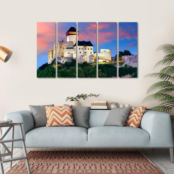 Castle In Trencin Canvas Wall Art-5 Horizontal-Gallery Wrap-22" x 12"-Tiaracle