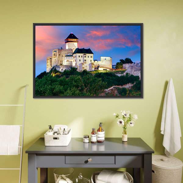 Castle In Trencin Canvas Wall Art-3 Horizontal-Gallery Wrap-25" x 16"-Tiaracle