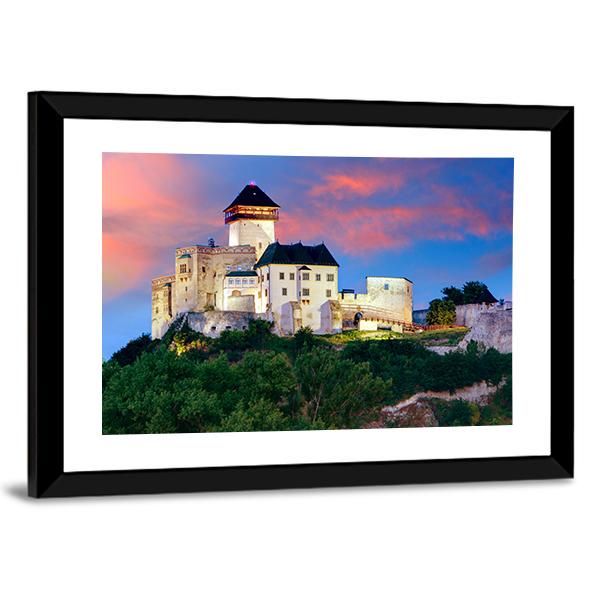 Castle In Trencin Canvas Wall Art-3 Horizontal-Gallery Wrap-25" x 16"-Tiaracle