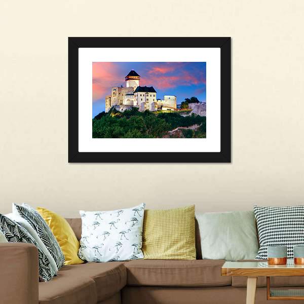 Castle In Trencin Canvas Wall Art-3 Horizontal-Gallery Wrap-25" x 16"-Tiaracle