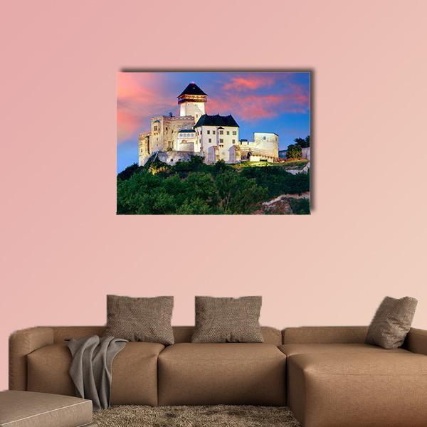 Castle In Trencin Canvas Wall Art-1 Piece-Gallery Wrap-48" x 32"-Tiaracle