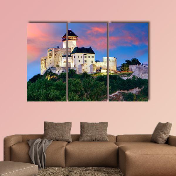 Castle In Trencin Canvas Wall Art-3 Horizontal-Gallery Wrap-37" x 24"-Tiaracle