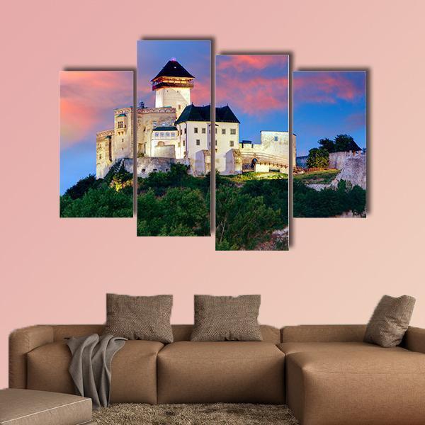 Castle In Trencin Canvas Wall Art-4 Pop-Gallery Wrap-50" x 32"-Tiaracle