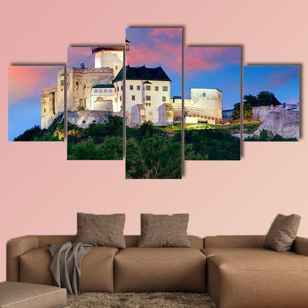 Castle In Trencin Canvas Wall Art-5 Star-Gallery Wrap-62" x 32"-Tiaracle