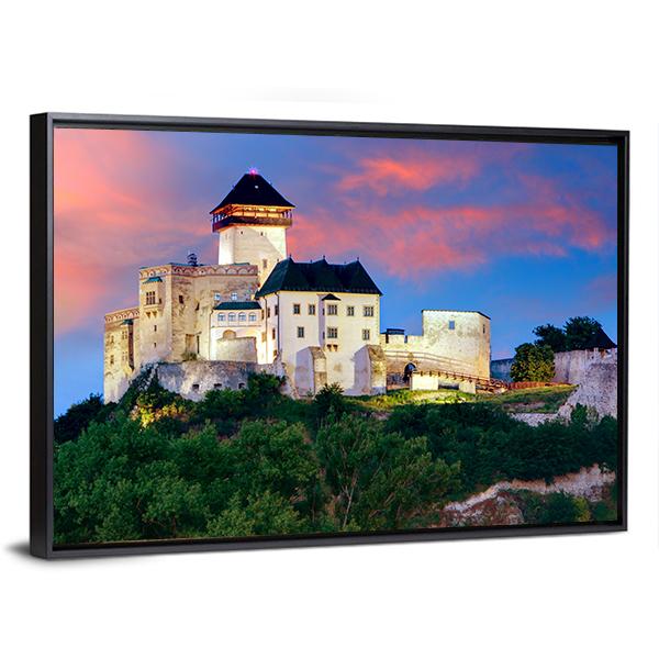 Castle In Trencin Vertical Canvas Wall Art-3 Vertical-Gallery Wrap-12" x 25"-Tiaracle