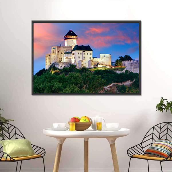 Castle In Trencin Vertical Canvas Wall Art-3 Vertical-Gallery Wrap-12" x 25"-Tiaracle