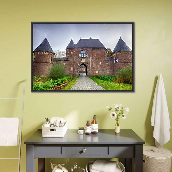 Castle In Vondern Canvas Wall Art-1 Piece-Floating Frame-24" x 16"-Tiaracle
