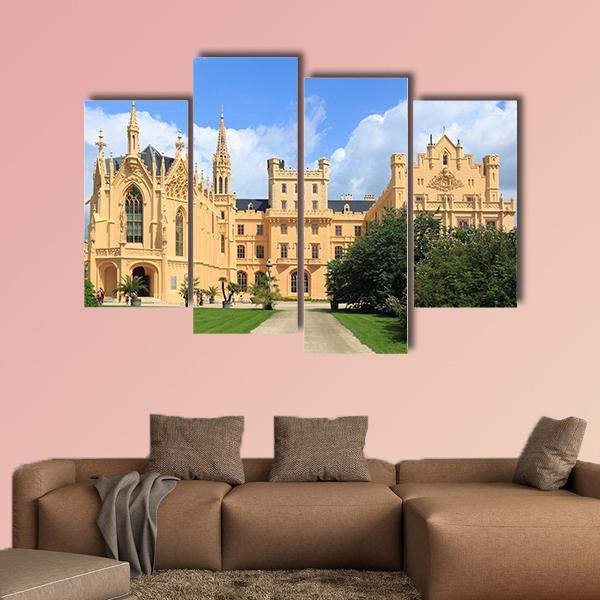 Castle Lednice Canvas Wall Art-4 Pop-Gallery Wrap-50" x 32"-Tiaracle