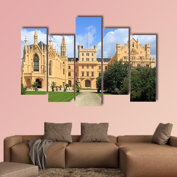 Castle Lednice Canvas Wall Art-5 Pop-Gallery Wrap-47" x 32"-Tiaracle