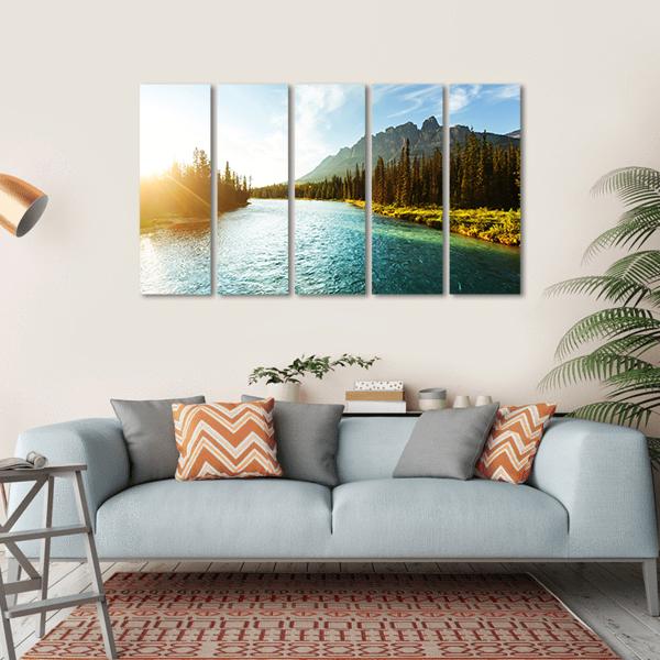Castle Mountain Canvas Wall Art-5 Horizontal-Gallery Wrap-22" x 12"-Tiaracle