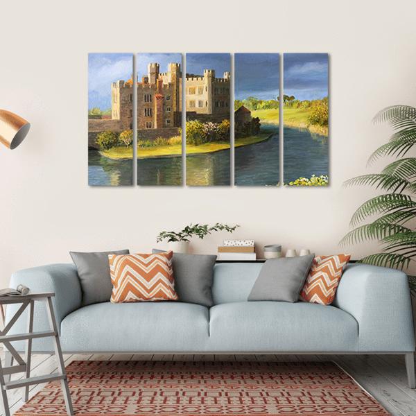 Castle Near Leeds UK Canvas Wall Art-5 Horizontal-Gallery Wrap-22" x 12"-Tiaracle