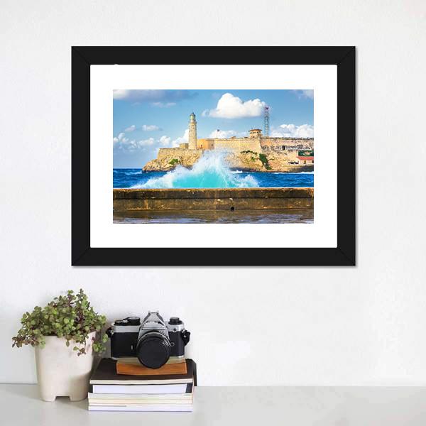 Castle Of El Morro Canvas Wall Art-1 Piece-Framed Print-20" x 16"-Tiaracle