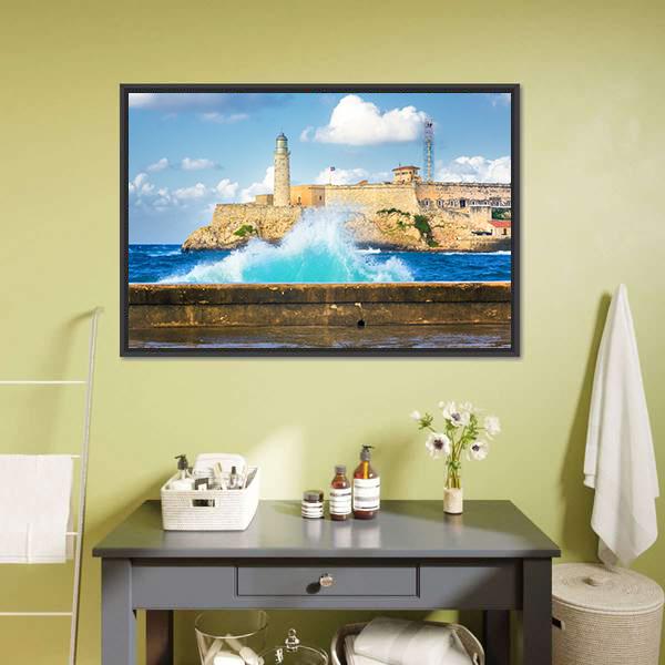 Castle Of El Morro Canvas Wall Art-1 Piece-Floating Frame-24&quot; x 16&quot;-Tiaracle
