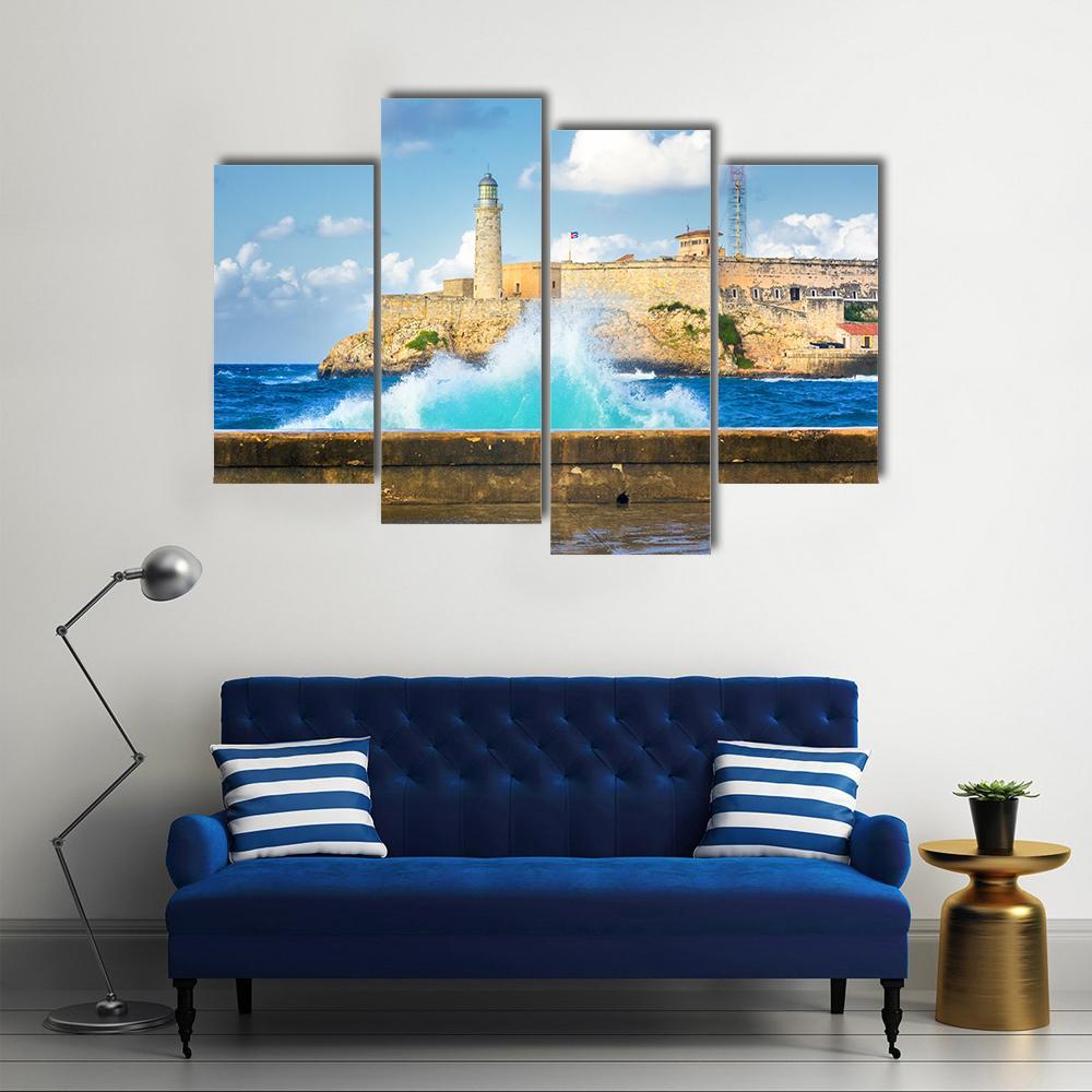 Castle Of El Morro Canvas Wall Art-4 Pop-Gallery Wrap-50" x 32"-Tiaracle