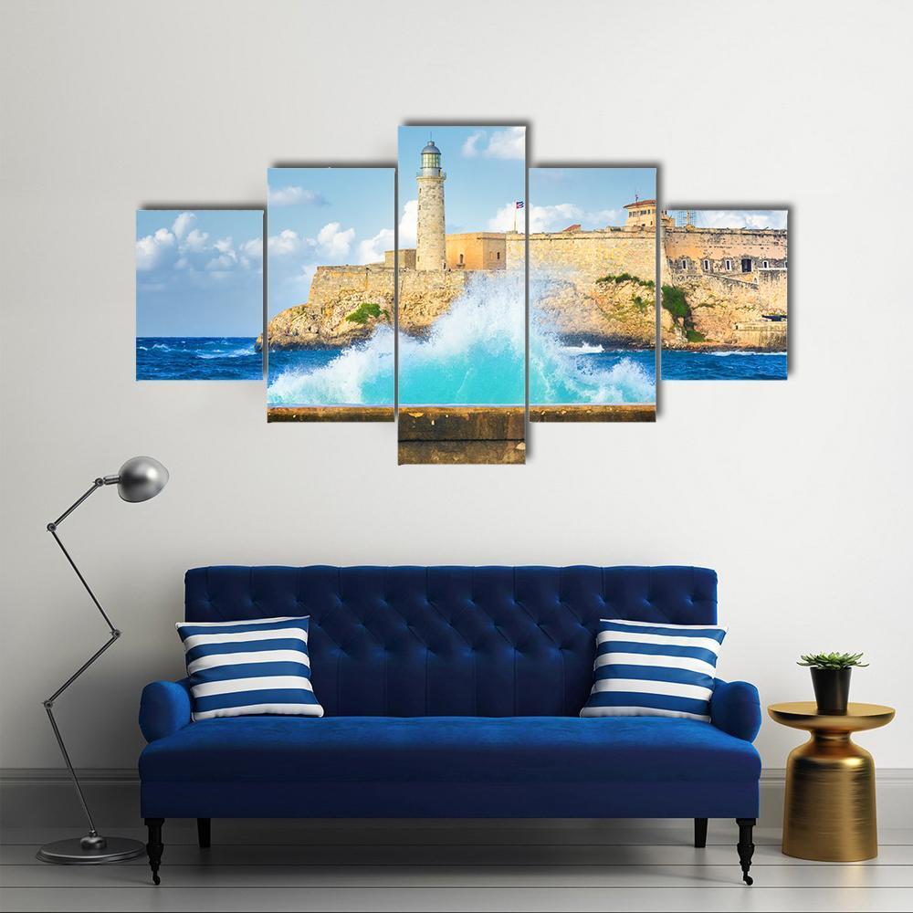 Castle Of El Morro Canvas Wall Art-5 Star-Gallery Wrap-62&quot; x 32&quot;-Tiaracle