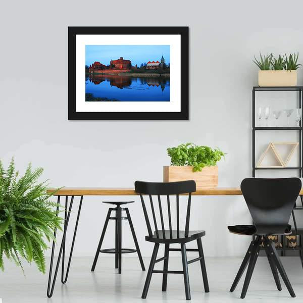 Castle Of The Teutonic Knights And Lake Dusia Panoramic Canvas Wall Art-1 Piece-36" x 12"-Tiaracle