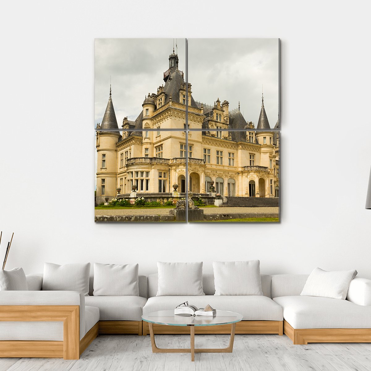 Castle Of Valmirande Canvas Wall Art-4 Square-Gallery Wrap-17" x 17"-Tiaracle