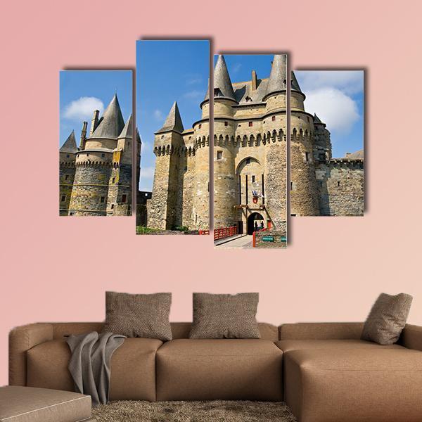 Castle of Vitr In Brittany France Canvas Wall Art-4 Pop-Gallery Wrap-50" x 32"-Tiaracle