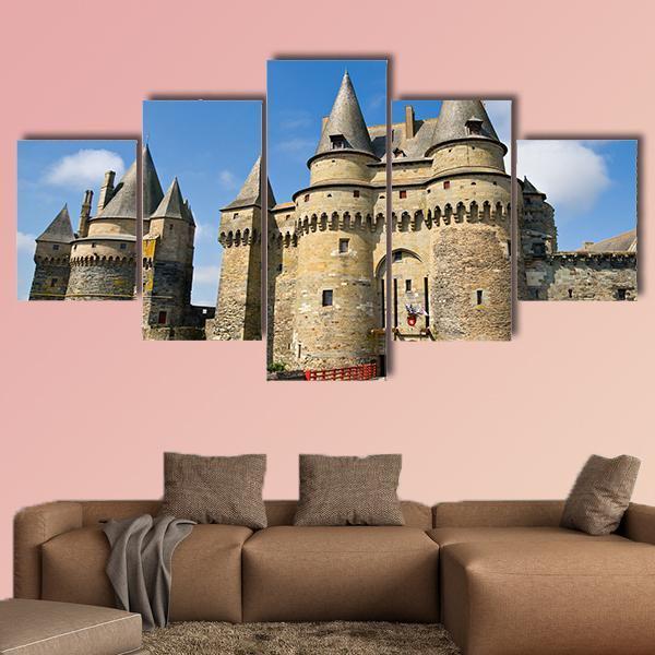 Castle of Vitr In Brittany France Canvas Wall Art-5 Star-Gallery Wrap-62" x 32"-Tiaracle