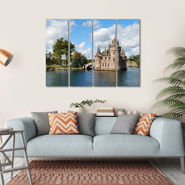 Castle On Heart Island Canvas Wall Art-4 Horizontal-Gallery Wrap-34" x 24"-Tiaracle