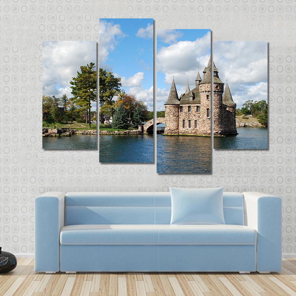 Castle On Heart Island Canvas Wall Art-4 Pop-Gallery Wrap-50" x 32"-Tiaracle