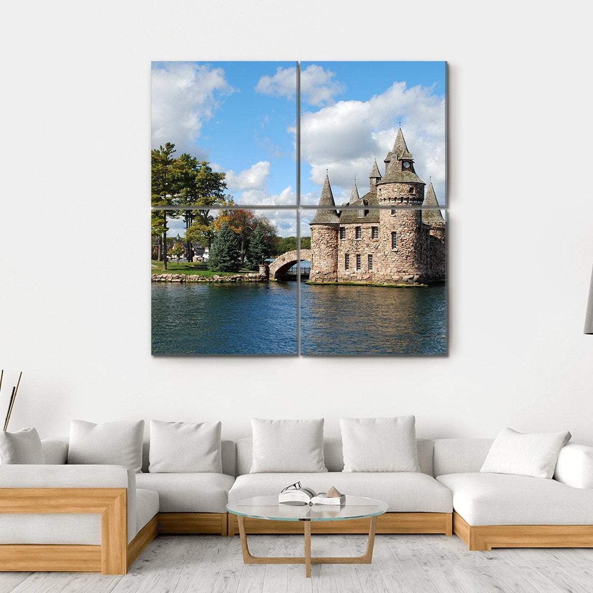 Castle On Heart Island Canvas Wall Art-4 Square-Gallery Wrap-17" x 17"-Tiaracle