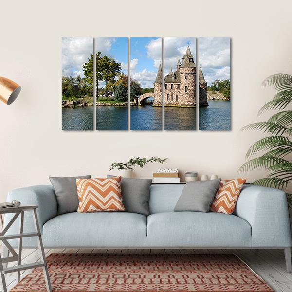 Castle On Heart Island Canvas Wall Art-5 Horizontal-Gallery Wrap-22" x 12"-Tiaracle