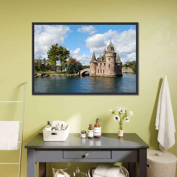 Castle On Heart Island Canvas Wall Art-3 Horizontal-Gallery Wrap-25" x 16"-Tiaracle