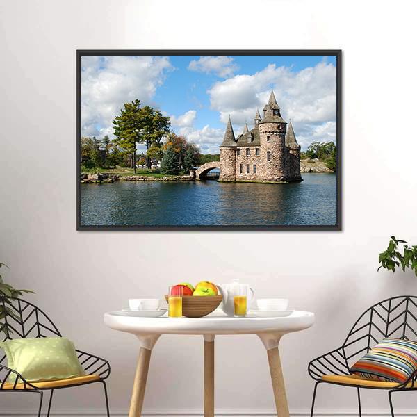 Castle On Heart Island Canvas Wall Art-3 Horizontal-Gallery Wrap-25" x 16"-Tiaracle