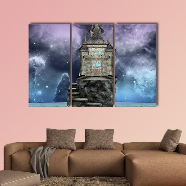 Fairy Tale Castle Canvas Wall Art-3 Horizontal-Gallery Wrap-25" x 16"-Tiaracle