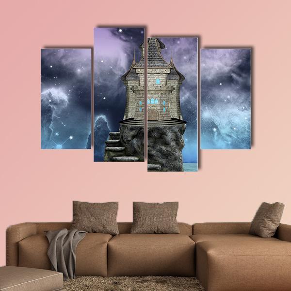 Fairy Tale Castle Canvas Wall Art-4 Pop-Gallery Wrap-50" x 32"-Tiaracle