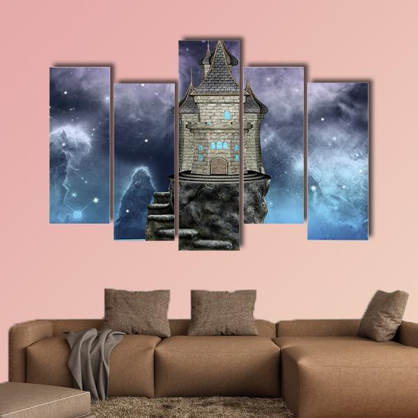 Fairy Tale Castle Canvas Wall Art-5 Pop-Gallery Wrap-47" x 32"-Tiaracle