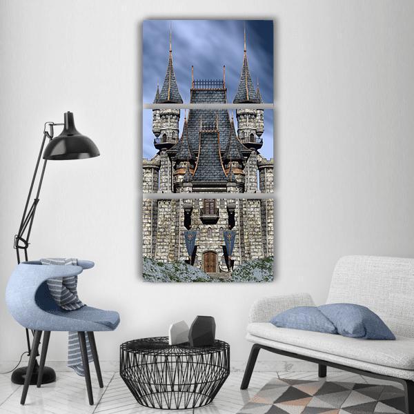 Castle Upon A Rocky Hill Vertical Canvas Wall Art-1 Vertical-Gallery Wrap-12" x 24"-Tiaracle