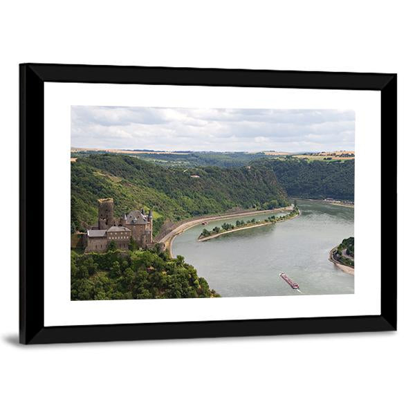 Cat Castle Rhineland Panoramic Canvas Wall Art-1 Piece-36" x 12"-Tiaracle