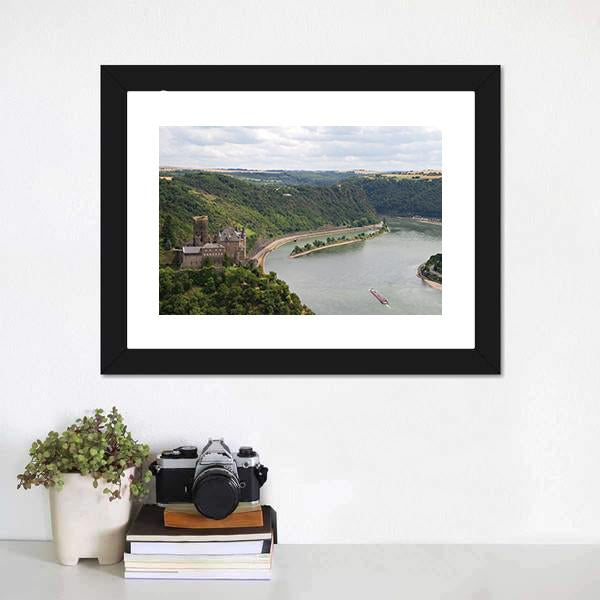 Cat Castle Rhineland Panoramic Canvas Wall Art-1 Piece-36" x 12"-Tiaracle