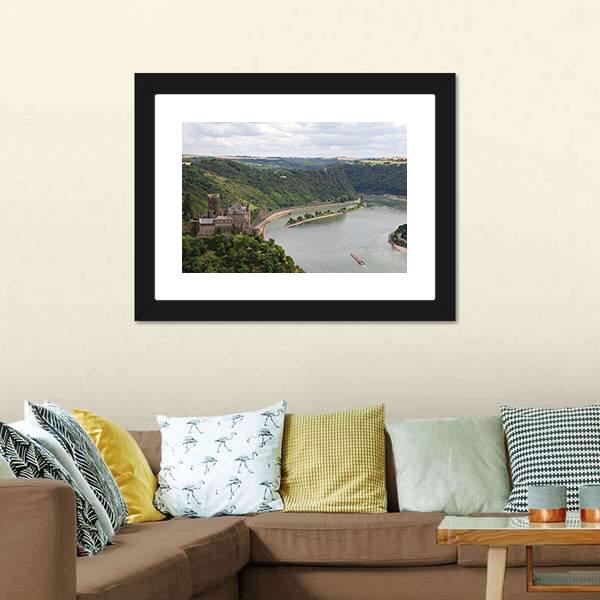 Cat Castle Rhineland Panoramic Canvas Wall Art-1 Piece-36" x 12"-Tiaracle