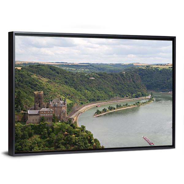 Cat Castle Rhineland Panoramic Canvas Wall Art-1 Piece-36" x 12"-Tiaracle