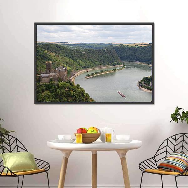 Cat Castle Rhineland Panoramic Canvas Wall Art-1 Piece-36" x 12"-Tiaracle