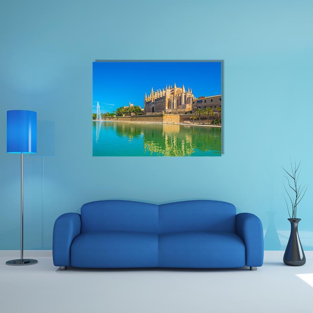 Catedral de Mallorca Spain Canvas Wall Art-1 Piece-Gallery Wrap-48" x 32"-Tiaracle